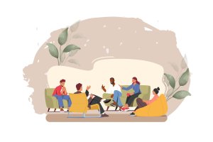 ©RosZie auf Pixabay Personen sitzen in einer Runde zusammen